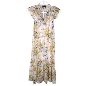 Generation Love Women's Betsey Dress in Marigold Bloom White Floral‎ Romantic